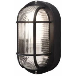 Ovalleuchte IP44 Schwarz