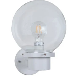 Wandleuchte IP44 Weiß Mit Dämmerungsschalter