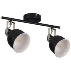 Wand- Und Deckenleuchte Derato 2-flammig Schwarz