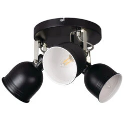 Wand- Und Deckenleuchte Derato 3-flammig Schwarz