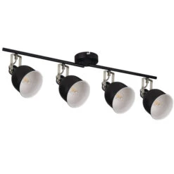 Wand- Und Deckenleuchte Derato 4-flammig Schwarz