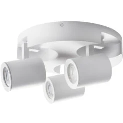 Wand- Und Deckenleuchte Laurin 3-flammig Weiß Rund