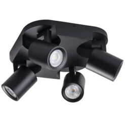 Wand- Und Deckenleuchte Laurin 4-flammig Schwarz