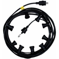 ILLU- Lichterkette 10m, 10 Fassungen Mit Schwarzem Kabel