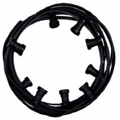 Endlos Illu Lichterkette Mit Schwarzem Kabel - Fassungsabstand 1m - Meterware