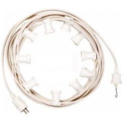 ILLU- Lichterkette 20m, 20 Fassungen Mit Weißem Kabel