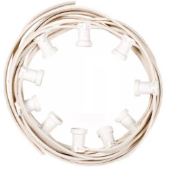 Endlos Illu Lichterkette Mit Weißem Kabel - Fassungsabstand 1m - Meterware