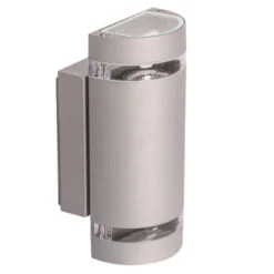 Fassadenleuchte Grau Halbrund